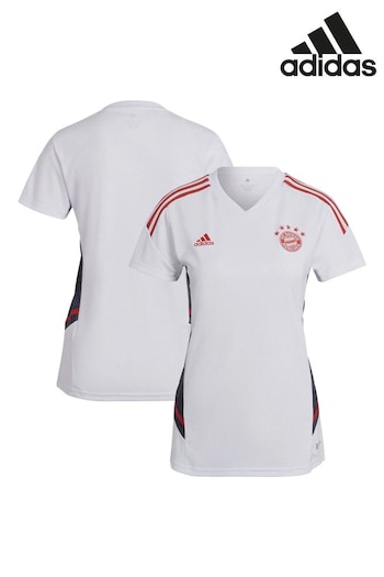 adidas White FC Bayern Training Jersey Womens (428342) | £43