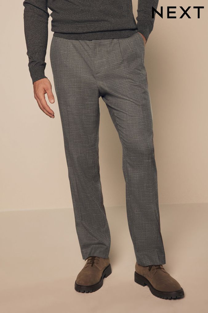 Mens Checked Trousers Skinny Slim Fit Checked Trousers Next UK