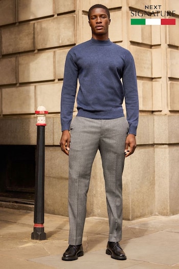 Grey Signature Textured Italian Wool Trousers (428471) | £99