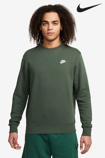 Nike cheap Dark Green Club Crew Sweatshirt (428576) | £55