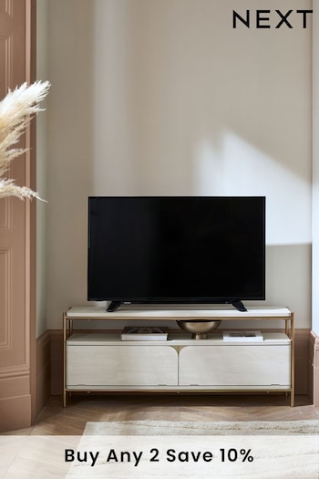 Light Evie Oak Up to 55 inch Effect Floating Top TV Unit (428636) | £275