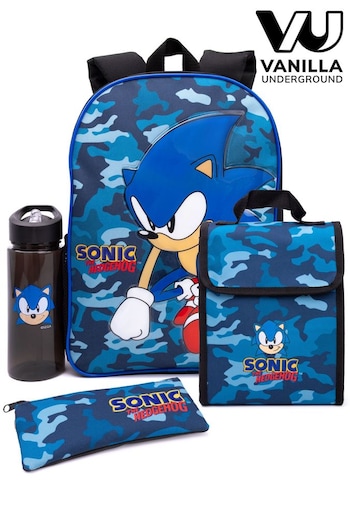 Vanilla Underground Blue Sonic Sonic the Hedgehog Boys Sonic Placement Print And Camo Print 4 Piece Back To School Set (428741) | £33