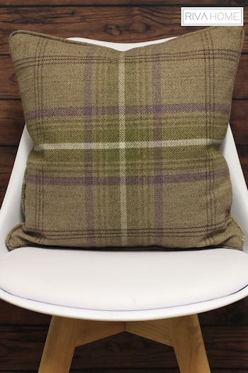 Riva Paoletti Thistle Brown Aviemore Tartan Faux Wool Polyester Filled Cushion (428769) | £17