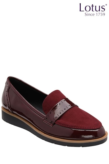 Lotus Red Wedge Loafers (429537) | £55