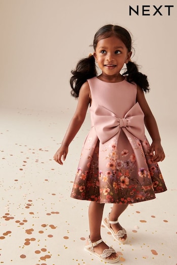 Nude Bow Party Dress (3mths-7yrs) (429770) | £22 - £26