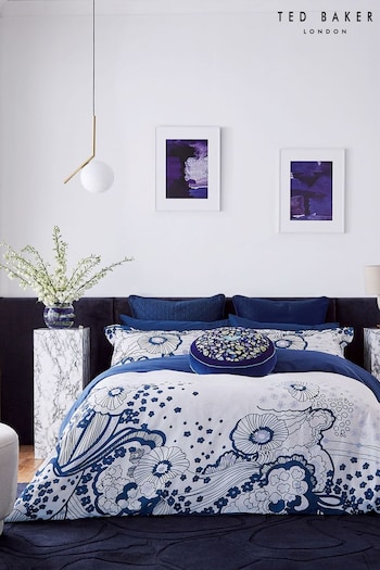 Ted Baker Navy Blue Swirl Floral Duvet Cover (429919) | £110 - £155