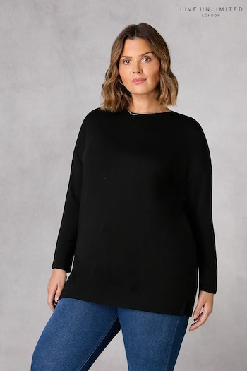 Live Unlimited Relaxed Jersey Black Top (430180) | £49