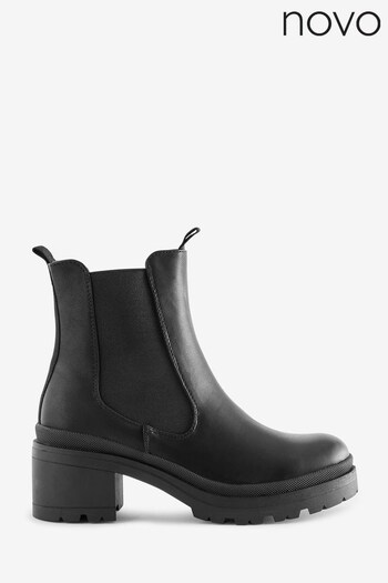 Novo Black Lila Mid Heel Chelsea Ankle Boots (430507) | £39