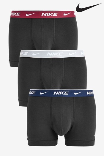 Nike Black Mens Underwear Everyday Cotton Stretch Trunks (3 Pack) (430638) | £32