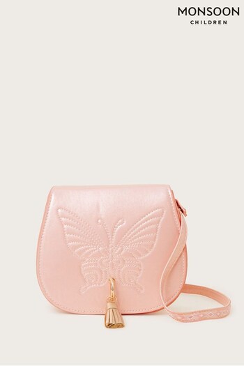 Monsoon Pink Embroidered Butterfly Tassel Bag (430734) | £17