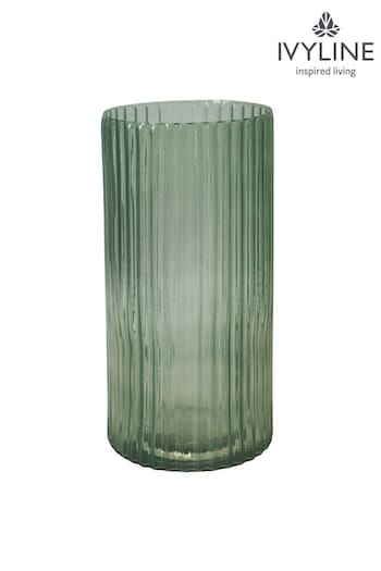 Ivyline Green Daphne Ribbed Vase (430752) | £60