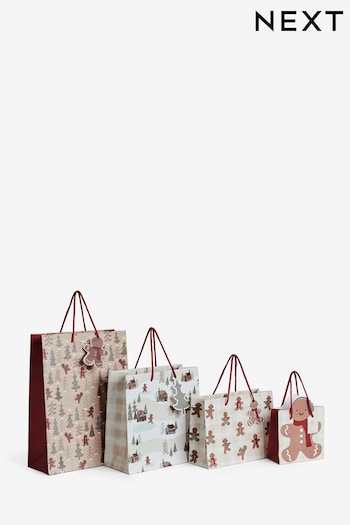 Gingerbread Christmas 4 Pack Gift Bags (430911) | £6