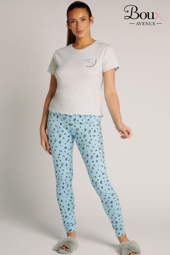 Boux Avenue Blue Weekend Tee & Leopard Legging Pyjama Set (430938) | £25