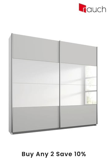 Rauch Grey Cameron 1.81m Glass Sliding Semi-fitted Wardrobe (430952) | £650