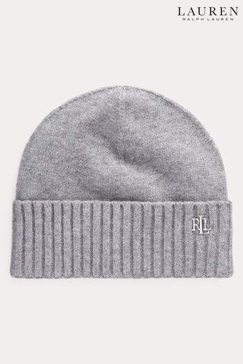 Lauren Ralph Lauren Logo Embellished Knit Beanie Hat (431177) | £45