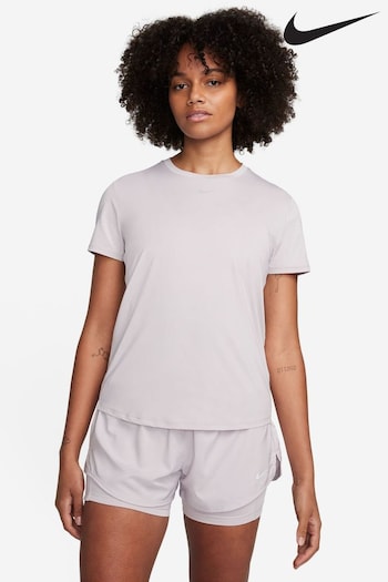 Nike Embroidered Pale Pink One Classic Dri-FIT Short-Sleeve Fitness T-Shirt (431444) | £33