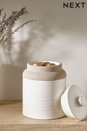 Neutral Kya Storage Jar Textured (431515) | £12