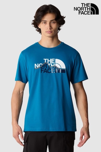 The North Face Blue Mens Mountain Line Short Sleeve T-Shirt (431762) | £30