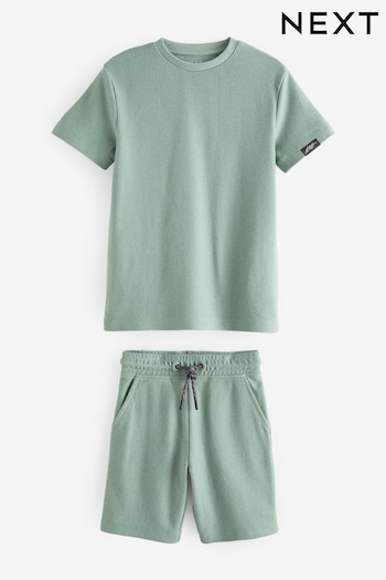 Green Texture Short and Tshirt Set (3-16yrs) (431855) | £13 - £21