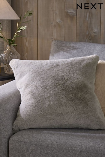 Grey Soft To Touch Plush 50 x 50 Faux Fur Cushion (432040) | £16