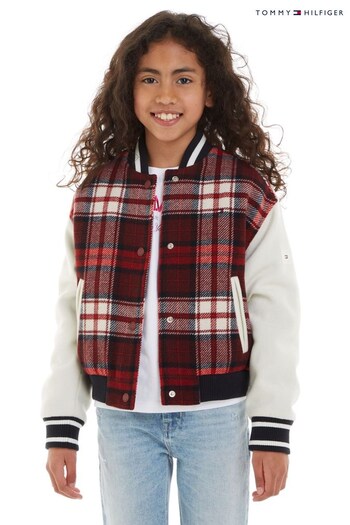 Tommy Hilfiger Kids Red Tartan Varsity Jacket (432084) | £160 - £180