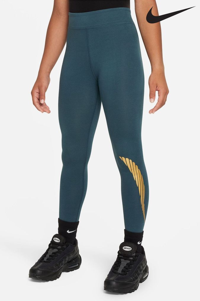 Buy Girls Nike Print Leggings Green Online Next UK