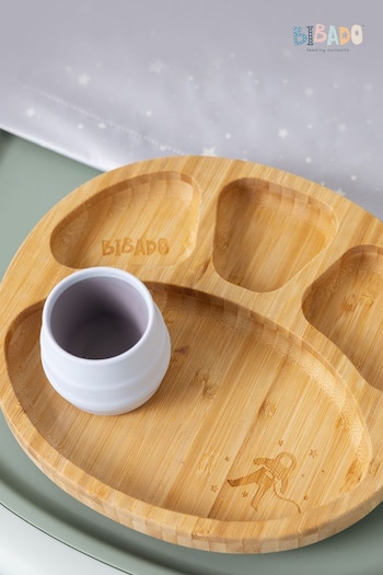 Bibado Bamboo Suction Divider Plate: Mist (432532) | £16