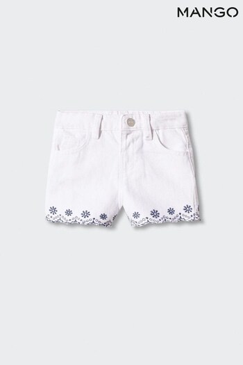 Mango Denim White Warm Shorts (432643) | £16