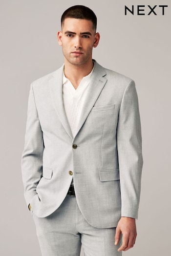 Light Grey Regular Fit Motionflex Stretch Suit Jacket (432772) | £79
