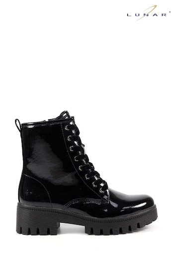 Lunar Regan Patent Black Ankle Boots (433134) | £60