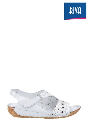 Riva White Barcelona Summer Sandals fit (433234) | £63