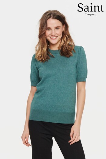 Saint Tropez Green Mila Short Sleeve Pullover (433672) | £35