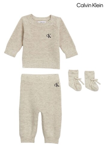 Calvin Klein Newborn Unisex Cream Soft Knit Sets (433753) | £110