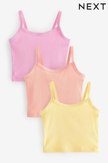Multi Pastel Cami Cropped Vest 3 Pack (2-16yrs) (433952) | £9 - £13
