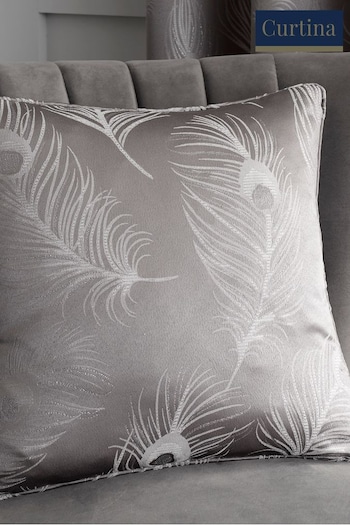 Curtina Silver Feather Cushion (434284) | £16