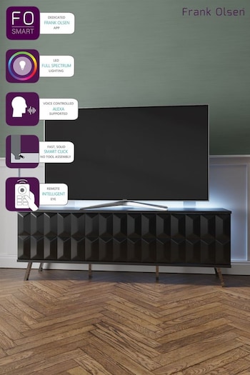 Frank Olsen Black Elevate Smart LED TV Stand (434710) | £450
