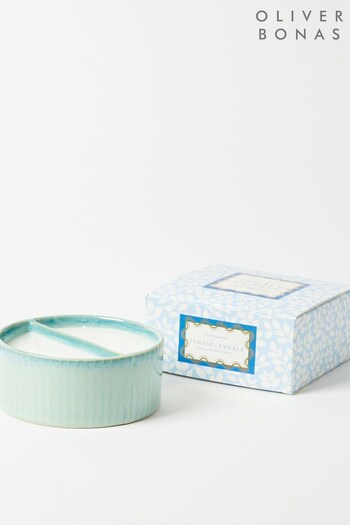 Oliver Bonas Green Layla Duo Ceramic Candle (434950) | £38
