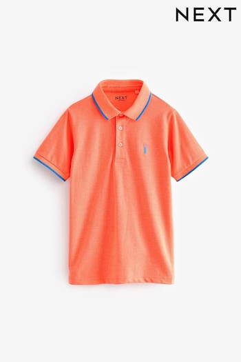 Orange Fluro Short Sleeve Printed Polo Shirt (3-16yrs) (435002) | £7 - £12
