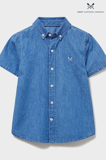 Crew Clothing Company Blue Cotton Casual Shirt (435027) | £20 - £24