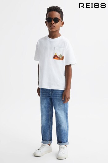 Reiss White Dunes Junior Relaxed Fit Cotton Motif T-Shirt (435093) | £20