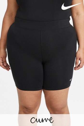 Nike Black Curve Sportswear Essentials Mid Rise Bike Shorts (435285) | £33
