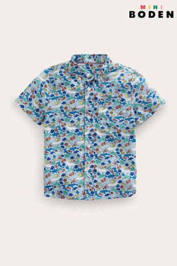 Boden Blue Cotton Linen Shirt (435583) | £25 - £27