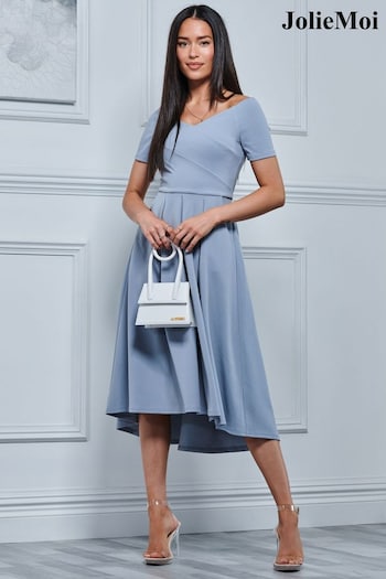 Jolie Moi Light Blue Lenora Fit & Flare Midi Dress (435700) | £65