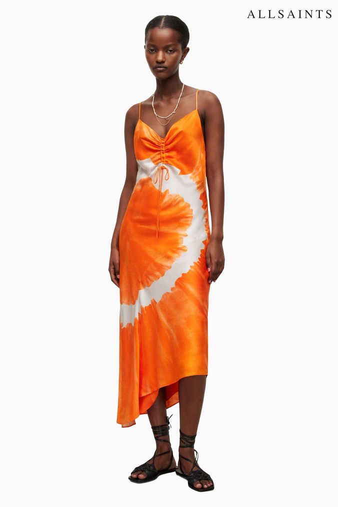 Silk on sale dress orange