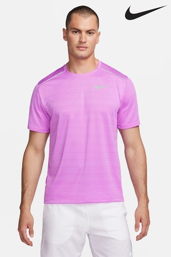 Nike Purple Miler Dri-FIT UV Running T-Shirt (436039) | £33