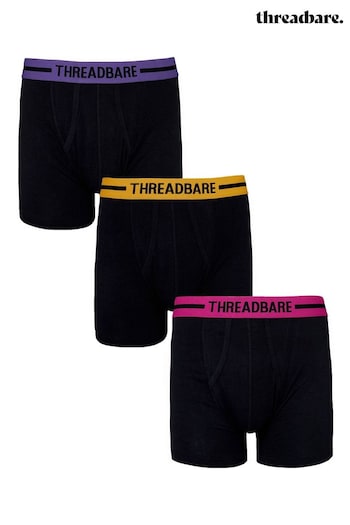 Threadbare Black A-Front Trunks 3 Packs (436093) | £18
