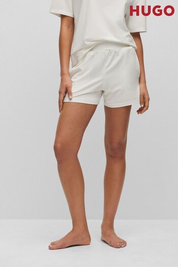 HUGO White Loungewear Contrast Logo Shorts (436131) | £49