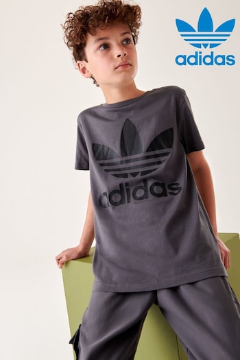 adidas happened originals Dark Grey Trefoil T-Shirt (436364) | £18