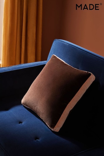 MADE.COM Brown Petra Cotton Velvet Boxy Cushion (436459) | £30