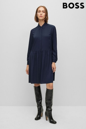 BOSS Blue Relaxed Fit Crepe Dress (436532) | £289